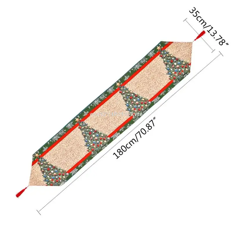 

Christmas Table Runner Snowflake Tree Tablecloth Placemat for Xmas Holiday Birthday Party Table Home Decoration