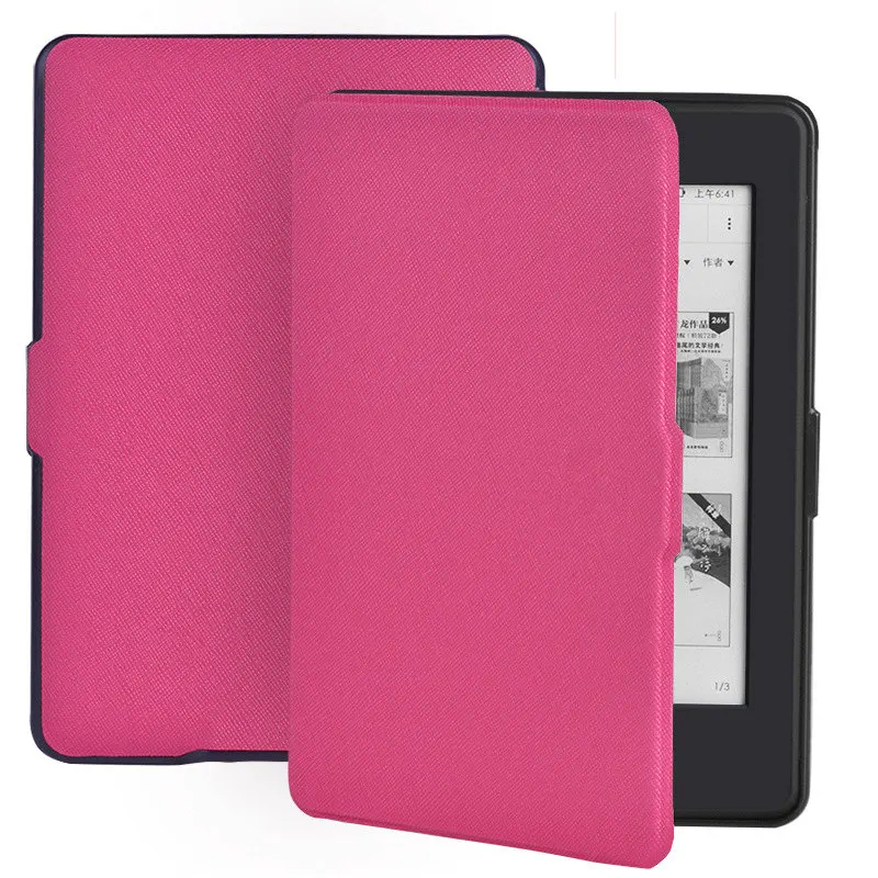 Rose red Тонкий Модный чехол для Amazon Kindle Paperwhite 1 2 3 из искусственной кожи Ультратонкий чехол для планшета Smart для Kindle Paperwhite 6' электронная книга - Цвет: Rose red