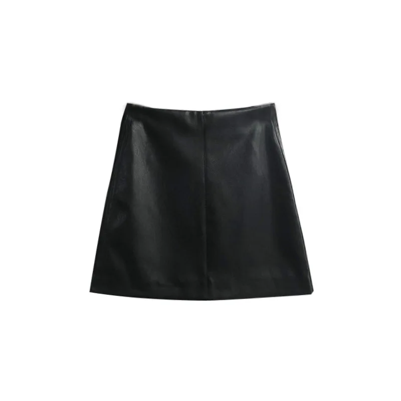 

Women Leather Mini Skirt Spring Autumn 2020 New Solid Color Hip Skirs Female Korean Student Casual Skirt 3365