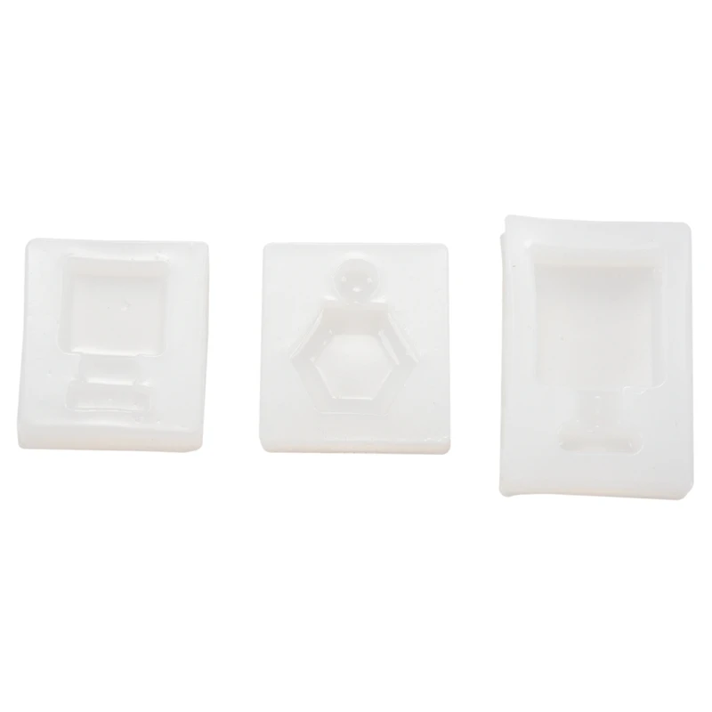 

3 Pcs Perfume Bottle Epoxy Resin Shape Mold, Pendant Clay Silicone Mold with Jewelry Molds,Earring Necklace Making and DIY Craft