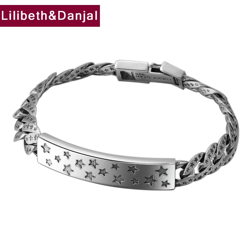 Парные браслеты 100% 925 стерлингового серебра ювелирные изделия для мужчин и