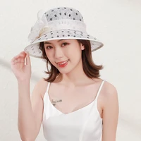 fashion british wave point linen hat white lightweight breathable elegant top hat retro basin hat painter top hat wholesale