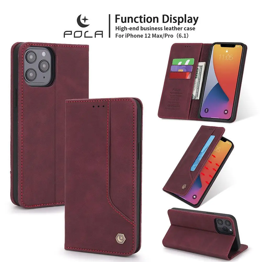 

Leather Flip Phone Shell Skin Feel Anti-fall Holster Wallet For Samsung Protective Phone Holder Mobile Cover Note20 C1P5