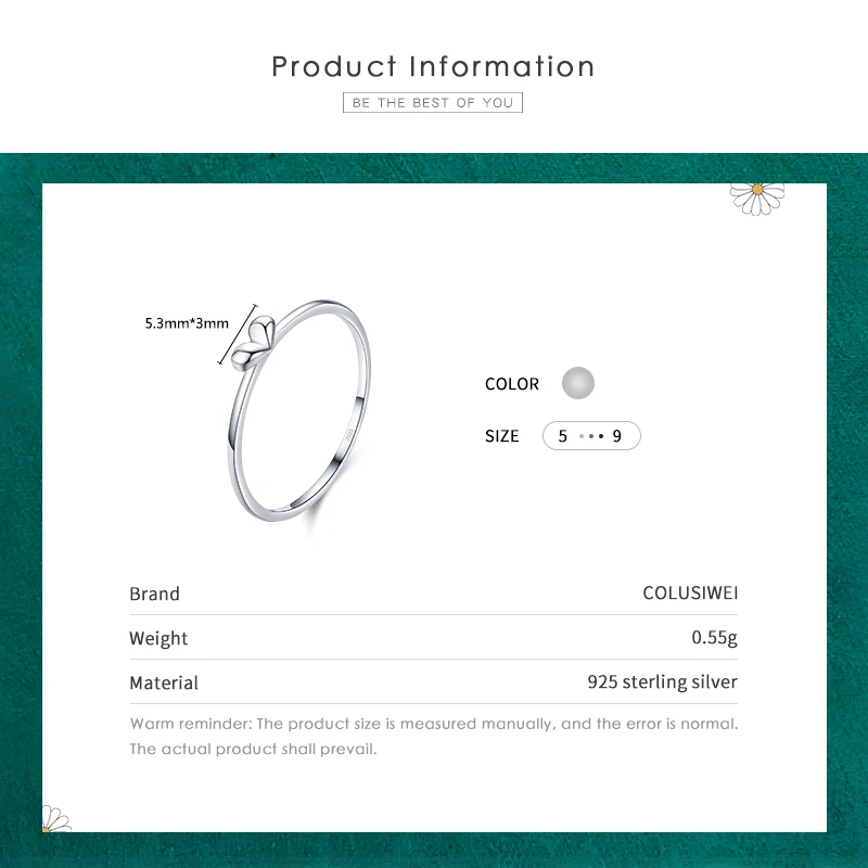 Кольцо женское из серебра 925 пробы с сердечком | Украшения и аксессуары