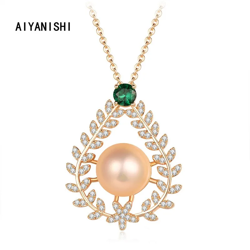 Ожерелье AIYANISHI с натуральным пресноводным жемчугом, 18 карат