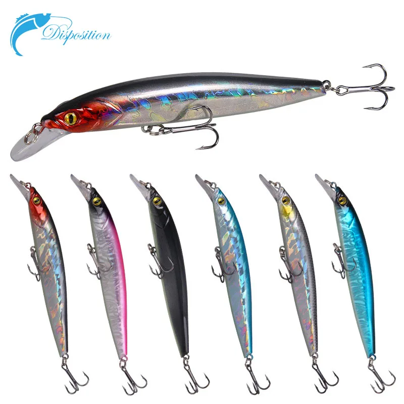 

7G-11.8Gcm Lures Floating Minnow Bait Short Tongue Board Bionic Lure Luminous Artificial Bait Fishing Gear with Ringing Beads