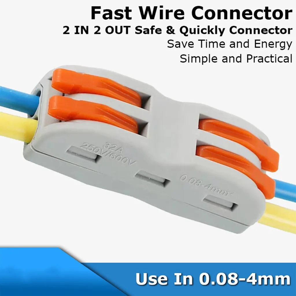 

Fast Cable Wire Connector Reusable Spring Terminal 2 Way Electric Wire Connectors Wiring Connector Terminal Block SL 2