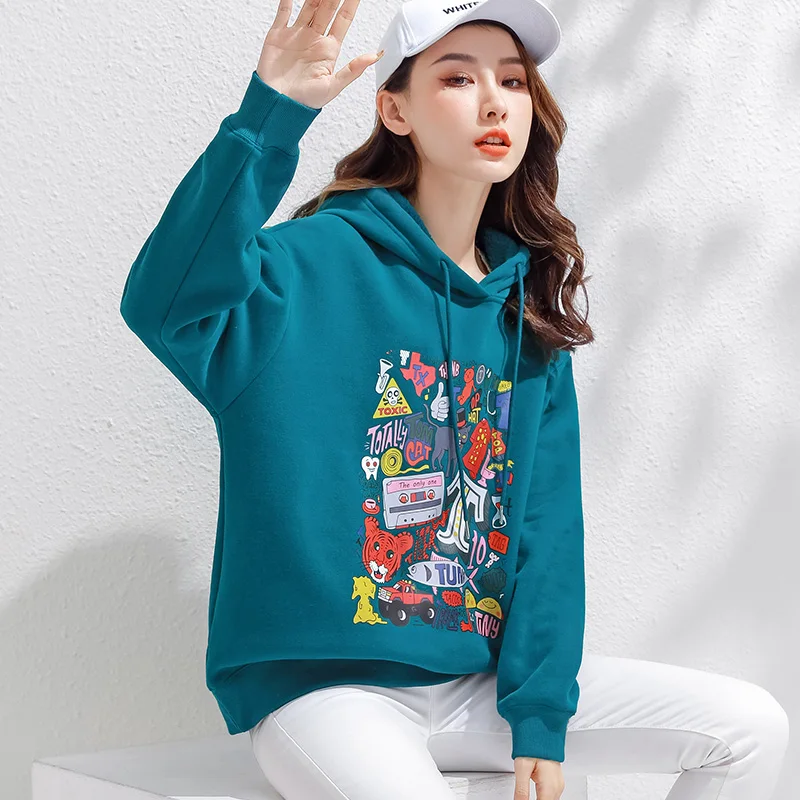 

Новый продукт на осень SONDR, Модная тонкая кавайная толстовка с капюшоном и мультяшным принтом, верхняя одежда, худи, толстовка Y2k, свитер, жен...