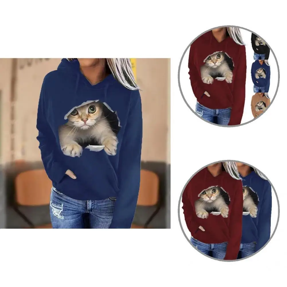 

Толстовка женская с капюшоном, уличная одежда, мягкая Повседневная теплая однотонная толстовка, Осень-зима