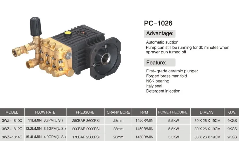 Полностью медный Плунжер для мойки высокого давления серия 2: 1 | Обустройство