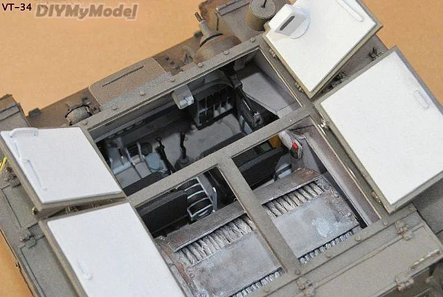 DIYMyModeI-KIT de construcci&oacute;n de tanque de Vt-34 para ni&ntilde;os, rompecabezas de juguete hecho a mano, regalo de pel&iacute;cula-2