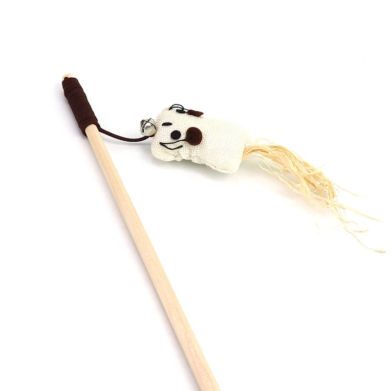 

Interactive Cat Feather Toy Feather Teaser Stick Wand Pet Retractable Feather Bell Refill Replacement Catcher Product for Kitten