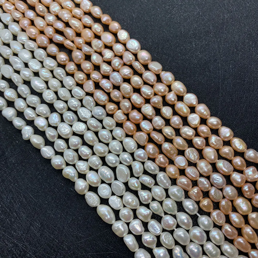 

Natural Freshwater Rice Pearl 6-7mmDIY Jewelry Making Lady Necklace Bracelet Earrings Accessories Charm Bead Pearl Multicolor