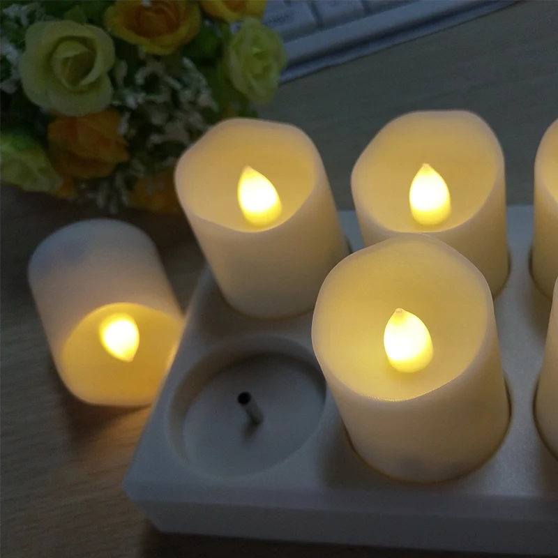 Беспламенный светодиодный чайный воск светильник свеча декор для ужина