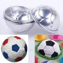 1 шт. DIY 3D Футбол Форма Бомбочки для ванны торта Алюминий шар Сфера