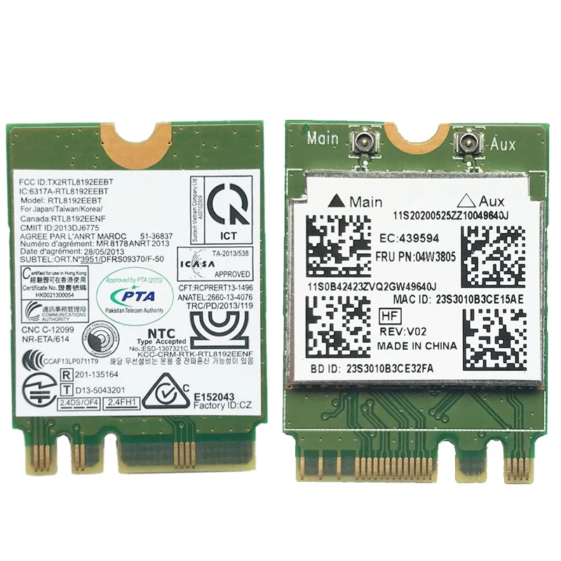 

RTL8192EEBT WIFI Card M.2 BT4.0 FRU 04W3805 for Thinkpad X240 X240S T540 T540P T440 T440S T440P