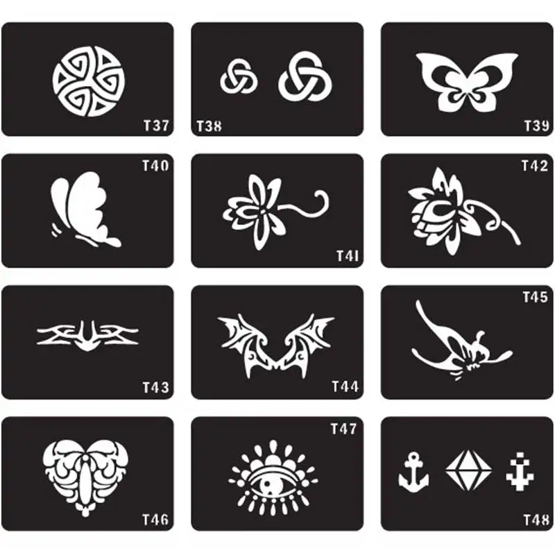 DIY Draw a Picture ! more 100 Kinds Design Temporary Henna Tattoo Stencils for Painting template size 6cm*4cm airbrush stencil images - 6