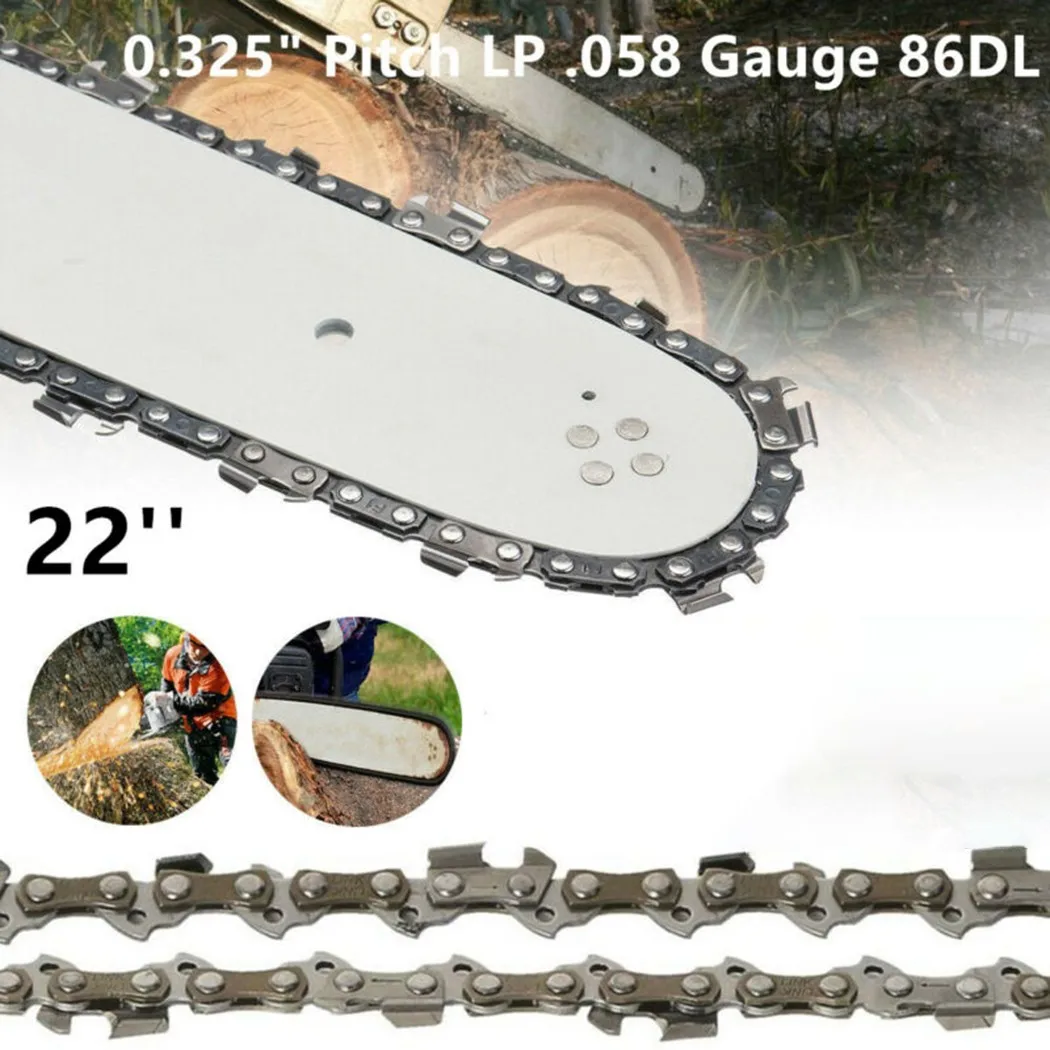 

22in Chainsaw Saw Chain Blade For 0.325\" Pitch 0.058 Gauge 86DL Links(No Guide Bar) Wood Cutting Chainsaw Parts For Garden Tool
