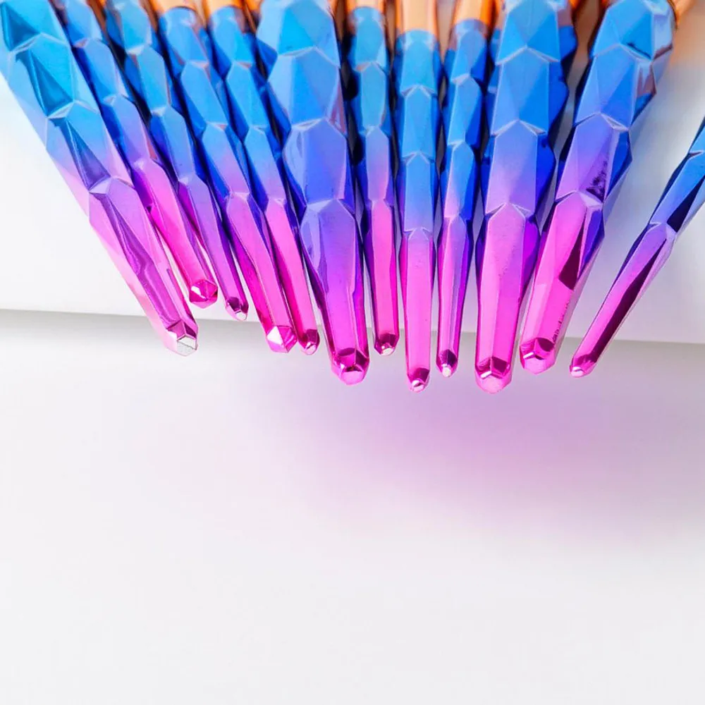 

12Pcs Diamond scrub Brushes Set Dazzle Glitter Big Fish Tail Foundation Beauty Make Up Brush Tool Cosmetic Eye Shadow Brush#0407