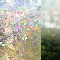 3d glue free electrostatic glass film frosted window grille sticker colorful pattern irregular sun protection privacy pvc film