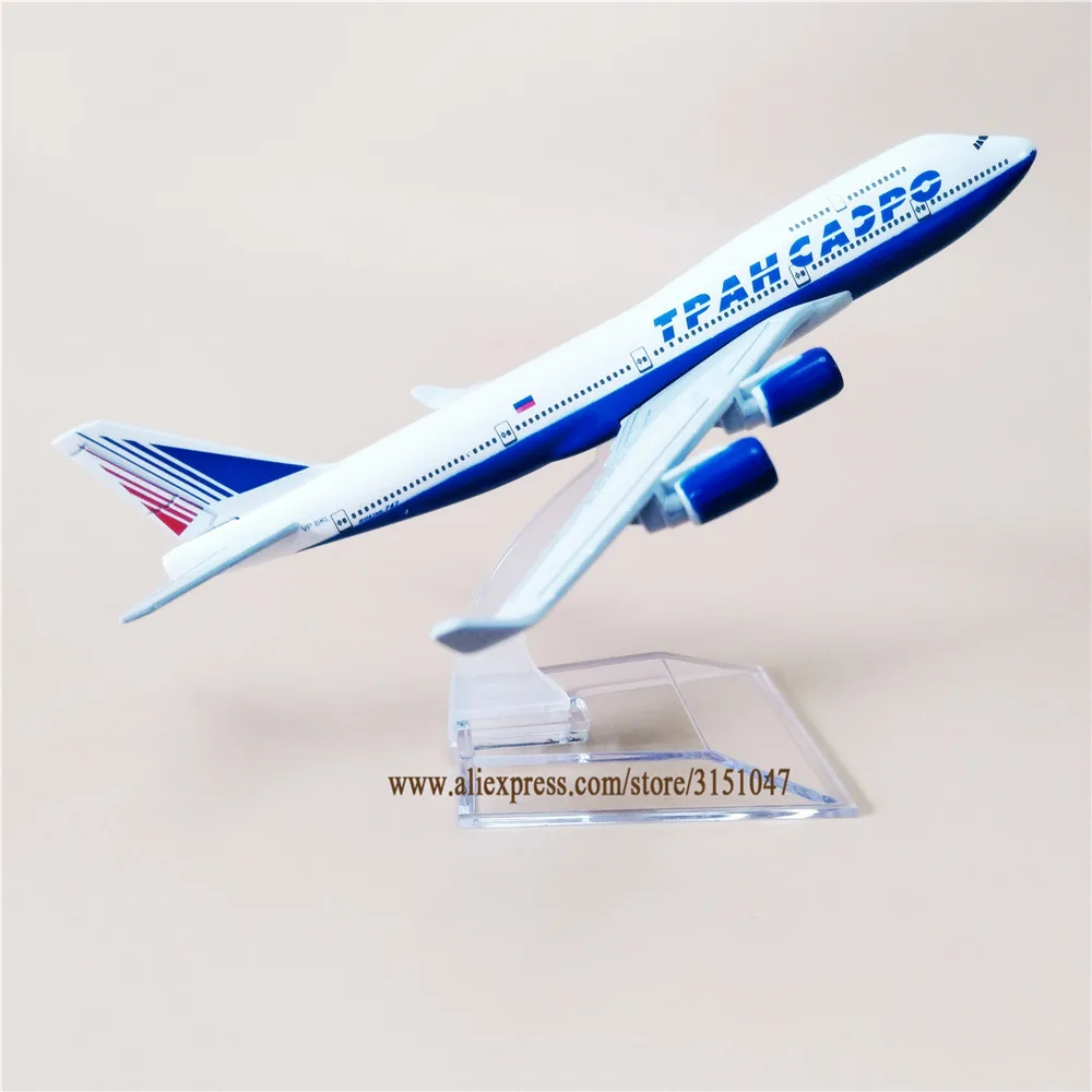 

ON SALE 16cm Air Russian Transaero Airlines B747 Boeing 747 Plane Model Alloy Metal Diecast Model Airplane Aircraft Airways Gift