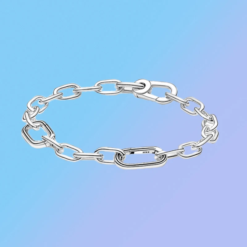 

2021 Winter New S925 Sterling Silver T-shaped Buckle Heart-shaped Shiny Disc Asymmetric Star Bracelet Female Fashion Diy Jewelry