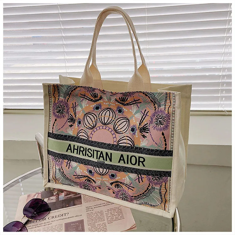 

2021 New Fashion Luxury Large Capacity Women's Handbag Canvas Bag fashion Tote Bag Landscape Shoulder Package