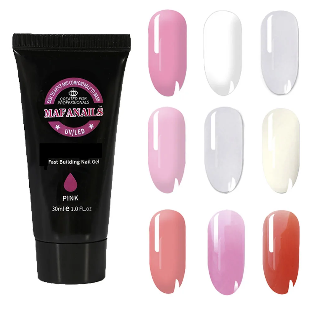 

1Pc 9 Colors UV Gel Fast Building Gel Tips Nails Builder Nail Quick 30ml Extension Acrylic Nail Art Crystal LED UV Nail Gel GY06