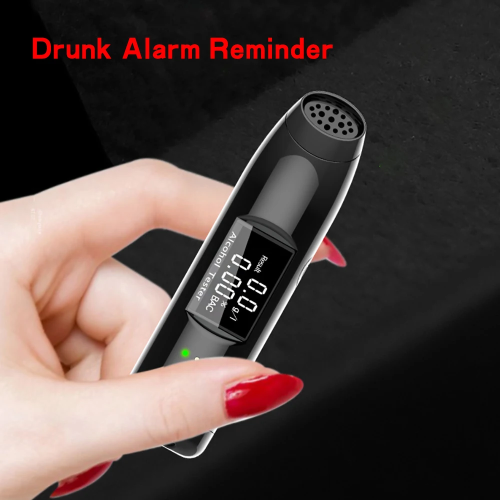 

Professional Breath Alcohol Tester Breathalyzer with LCD Screen Digital Alcohol Detector Powered By USB Charger Non-contact