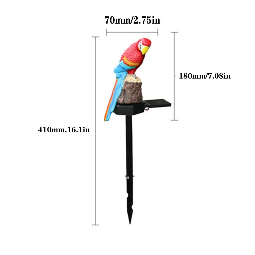 

Parrot Solar Light Outdoor Waterproof Garden Lawn Plug Landscape Light Garden Decoration Resin Courtyard, Lawn IP65