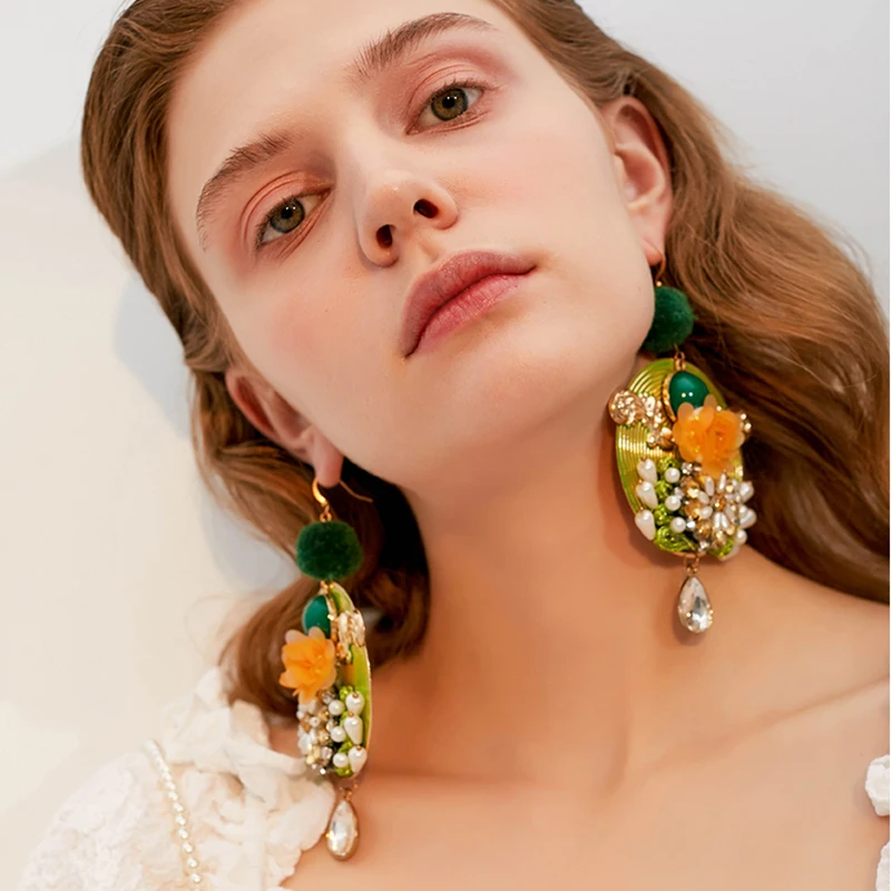 Женские серьги в стиле бохо большие висячие с подвеской на Рождество 2019 |