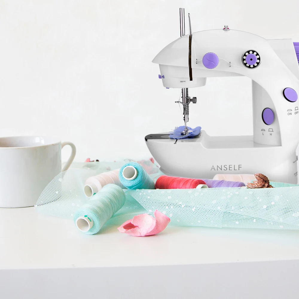 Электрическая швейная машина бытовая двухскоростная мини с двойной нитью