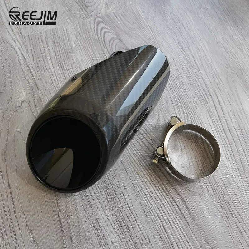 Модель 2021 глянцевый Наклонный наконечник выхлопной трубы из углеродного волокна