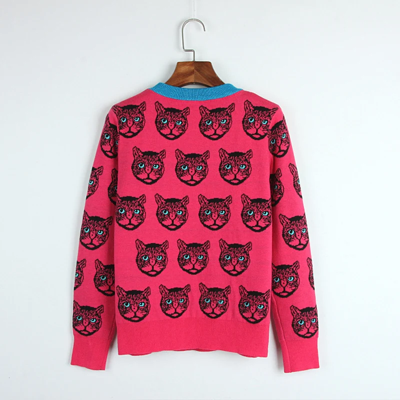 Осенне-зимний вязаный свитер 2019 Женские Жаккардовые с длинным рукавом