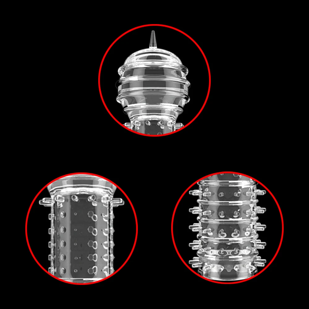 1/5pcs Spikes Condoms Penis Extender Enlargement Sleeve Sex Toys for Men Cock Ring Reusable Adult Products Couples Tools Erotic | Красота и