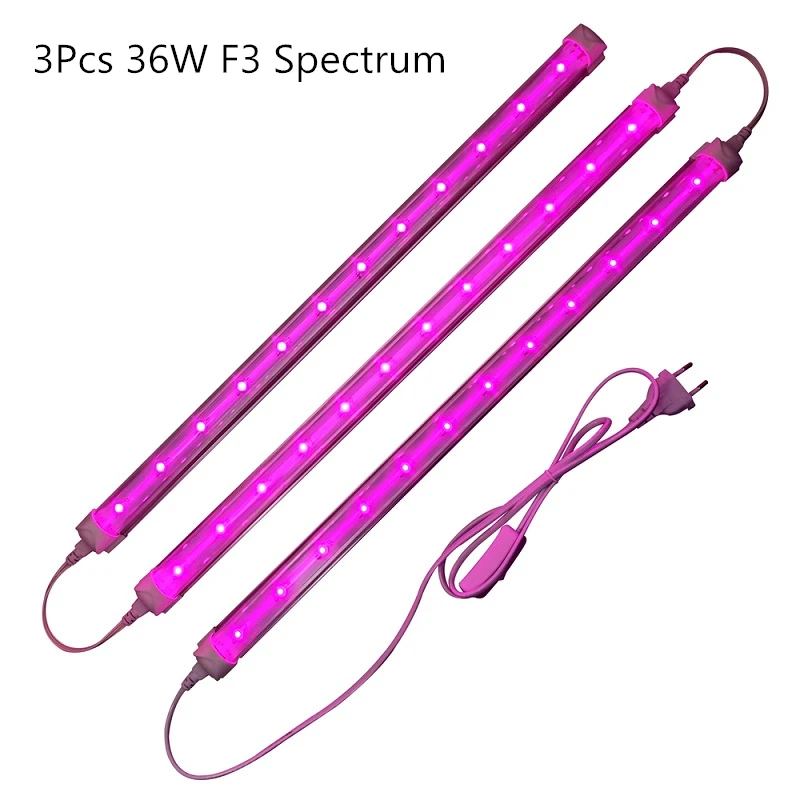 3Pcs 36W F3 Groleds светильник для растений светодиодный светильник для выращивания 36 Вт Фито лампы светодиодный светильник для выращивания полный лампы спектра для растений Фито Лампа цветок рассада Hro - Испускаемый цвет: 3Pcs 36W F3