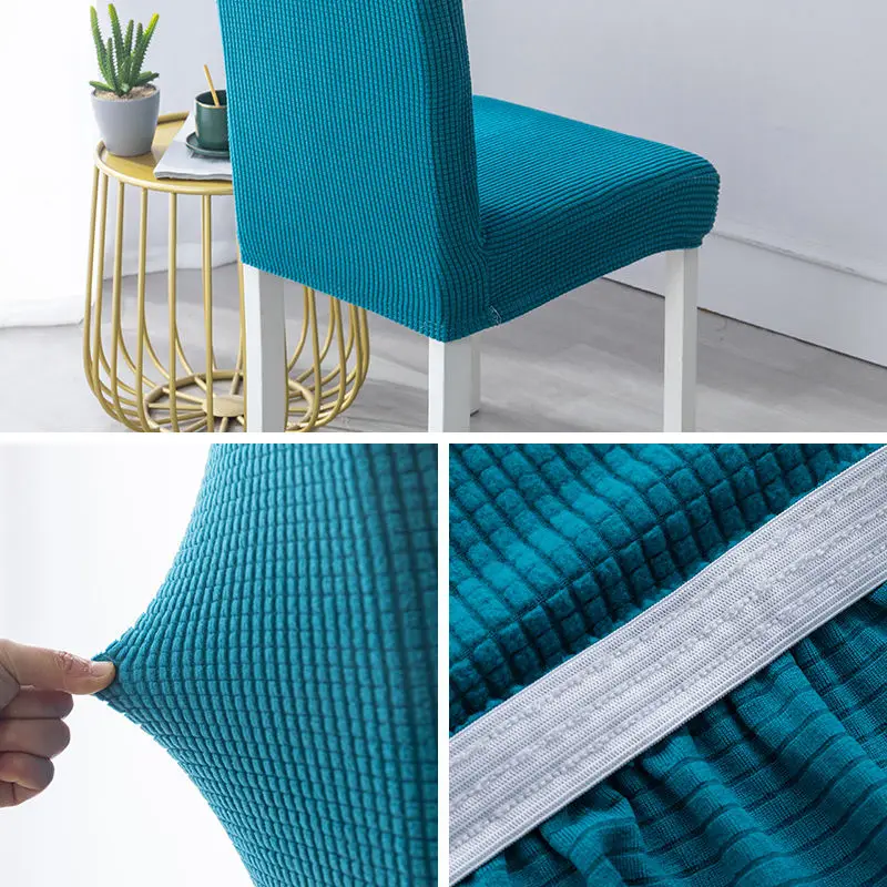 Эластичные Чехлы для обеденных стульев лья с задней частью жаккардовые
