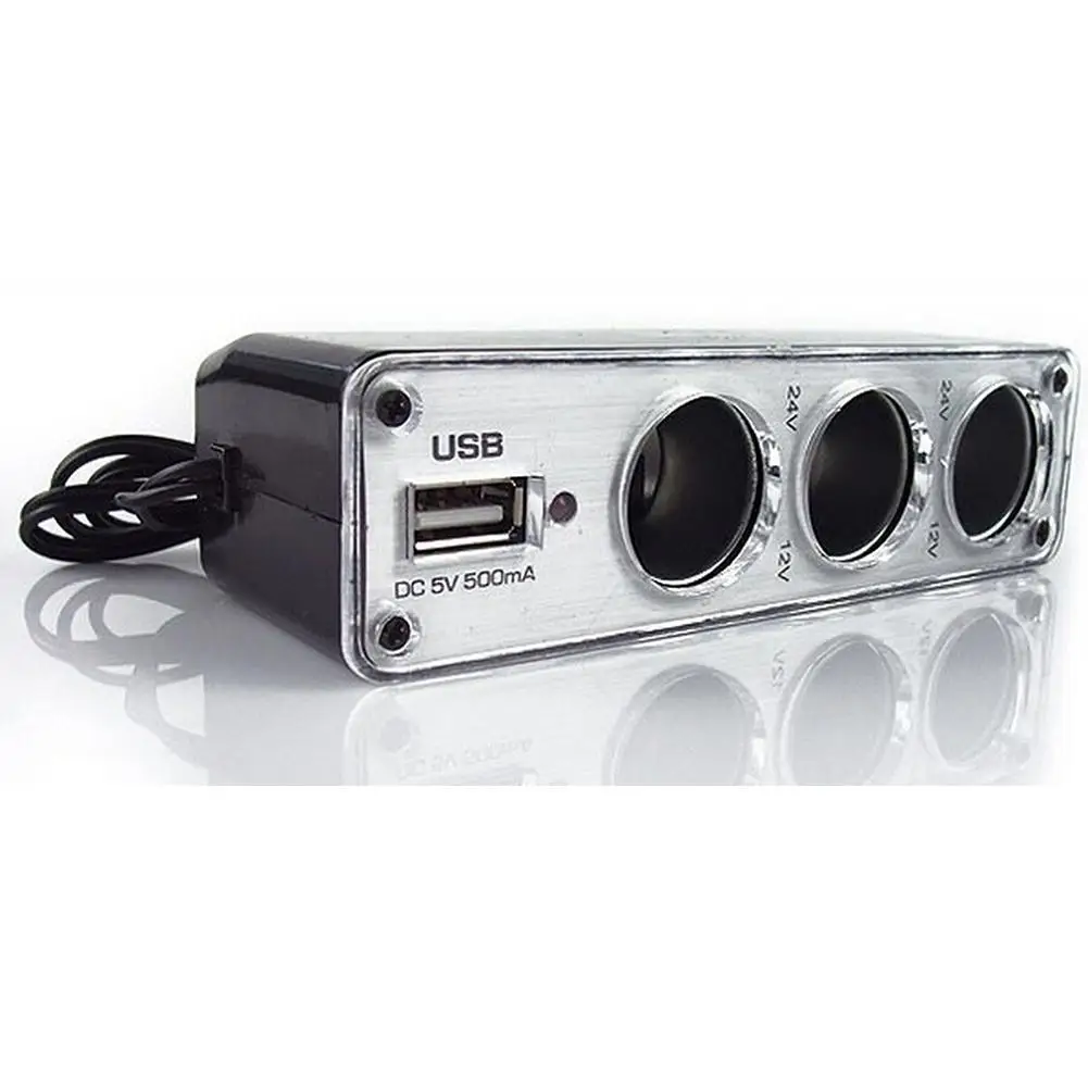 Авто Sigarettenaansteker мульти тройной Разветвитель Usb зарядное устройство адаптер Dc 12