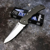 cold steel code 4 spear point folding knife 3 5 s35vn satin spear point gray aluminum handles 58pas