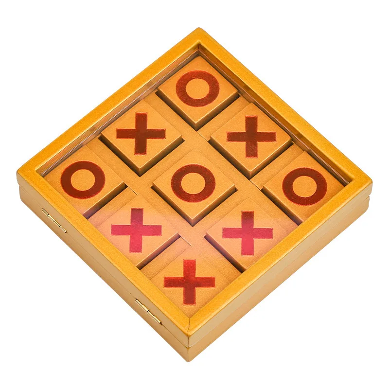 

Tic-tac-toe toy wooden box storage children's educational game XO chess wooden double battle parent-child interaction