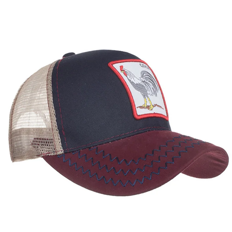 Бейсболка шляпа дышащая сетка с вышивкой животных модная для лета женщин и