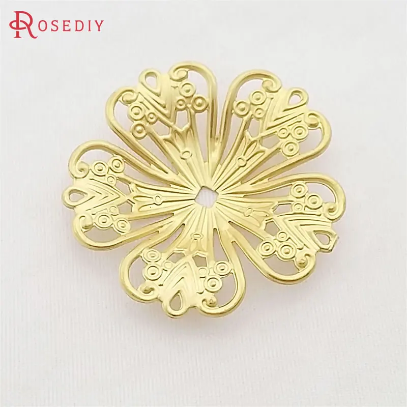 

(C977)20 pieces 32mm Not plated color Brass Decorative Spacer Big Caps Diy Jewelry Findings Accessories Wholesale