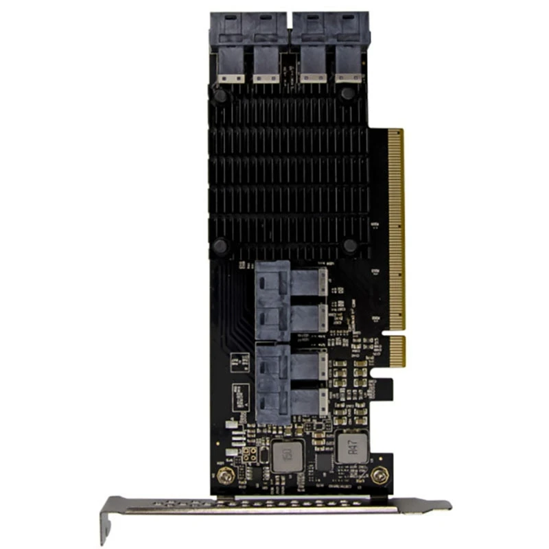 

PCI-E 3.0 X16 PEX8749 U.2 SFF-8649 Adapted Solid-State NVMe SSD Hard Drive Adapter Card for PC