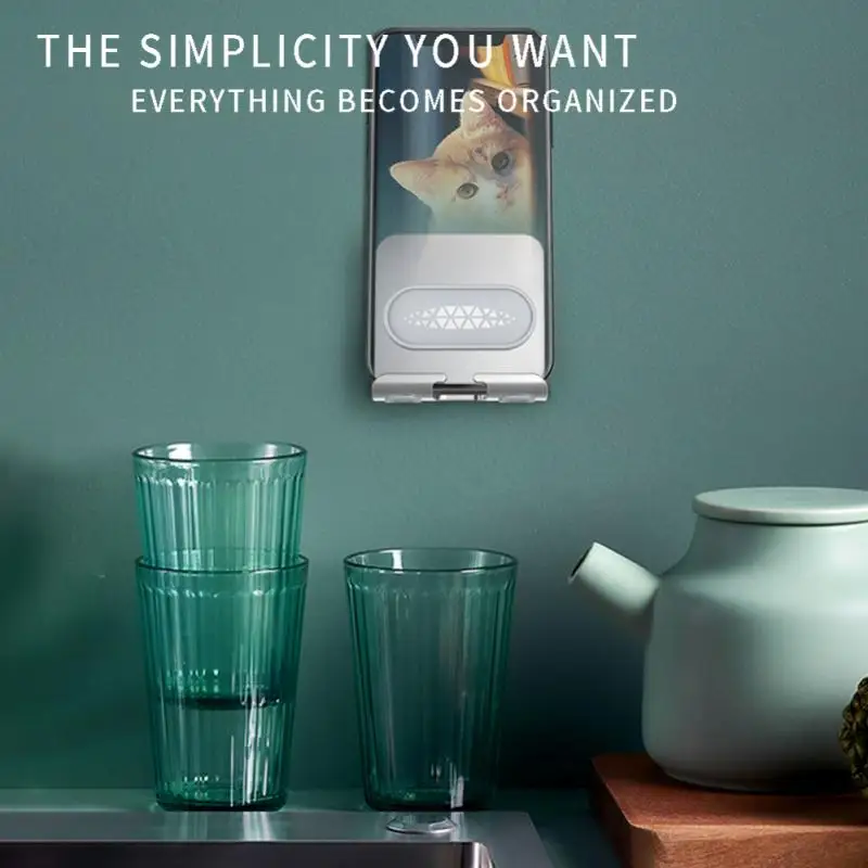

Universal Wall-mounted Mobile Phone Stand Computer Stand Without Punch Multi-angle Rotation For Mobile Phones Within 4-7 Inches