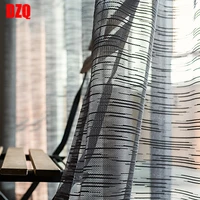 modern minimalist curtain for living room and bedroom transparent hollow solid color raindrops striped screen curtain cloth