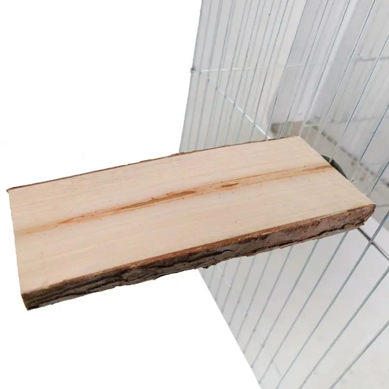 

2Pcs Natutal Wooden Bird Parrot Toys Rough Bird Perch Cage Play Stand Platform