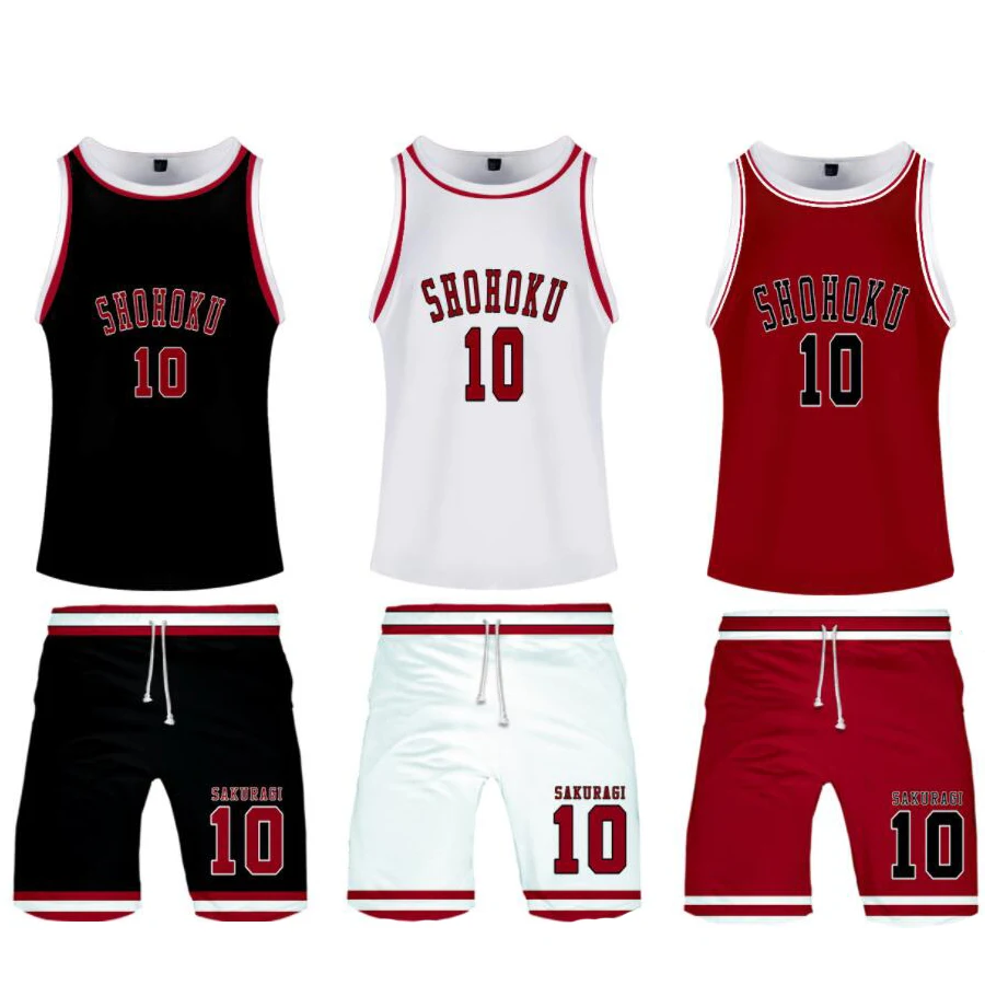 

Anime SLAM DUNK Cosplay Uniform Shohoku High School Sakuragi Hanamichi Basketball Jersey Sportswear T Shirt Shorts Costume Set
