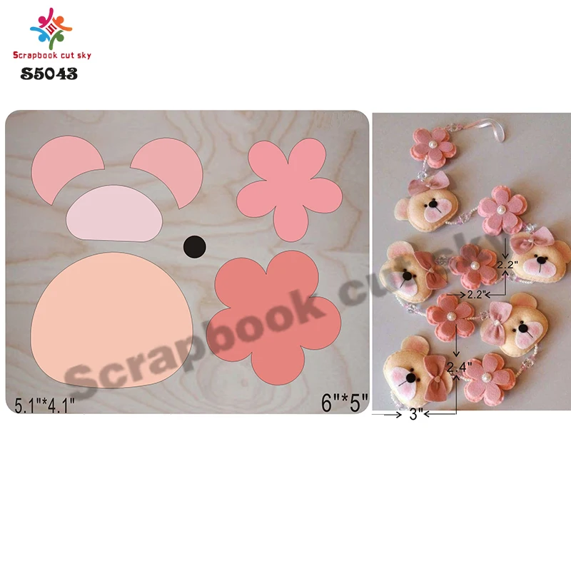 Медвежонок Кулон Деревянные высечки аксессуары деревянные Regola Acciaio die Misura