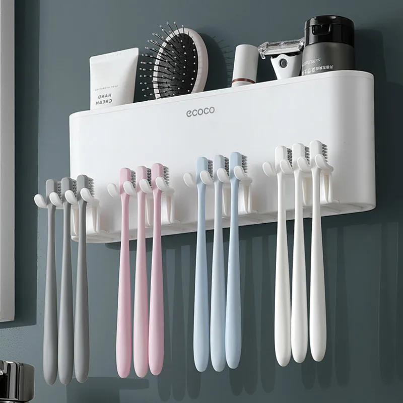 

Toothbrush Rack Free Punch Gargle Cup Wall-Mounted Toothpaste Squeezer Wall-Mounted Storage Box Tooth-Brushing Cup Set