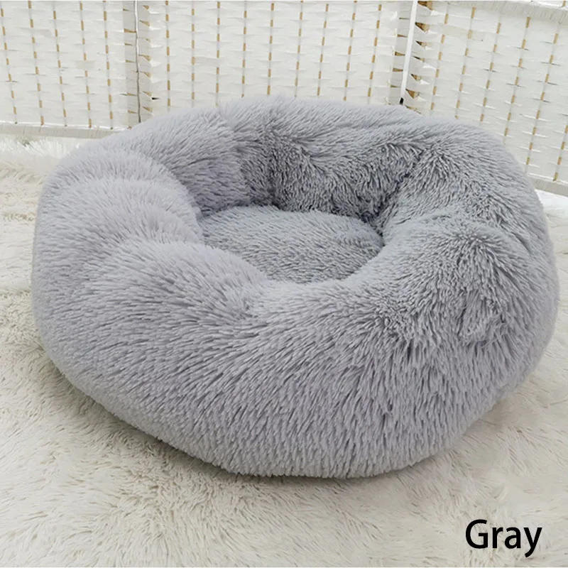 Cong Fee круглая кровать для собаки ультра мягкая моющаяся длинная Плюшевая собачка